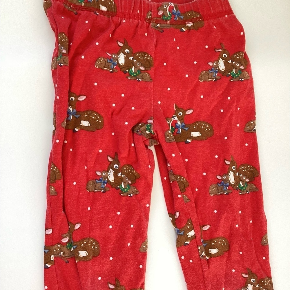 Mini Boden Christmas Pajama Set Sz 8 Red  Reindeer Santa Lounge - Picture 5 of 5